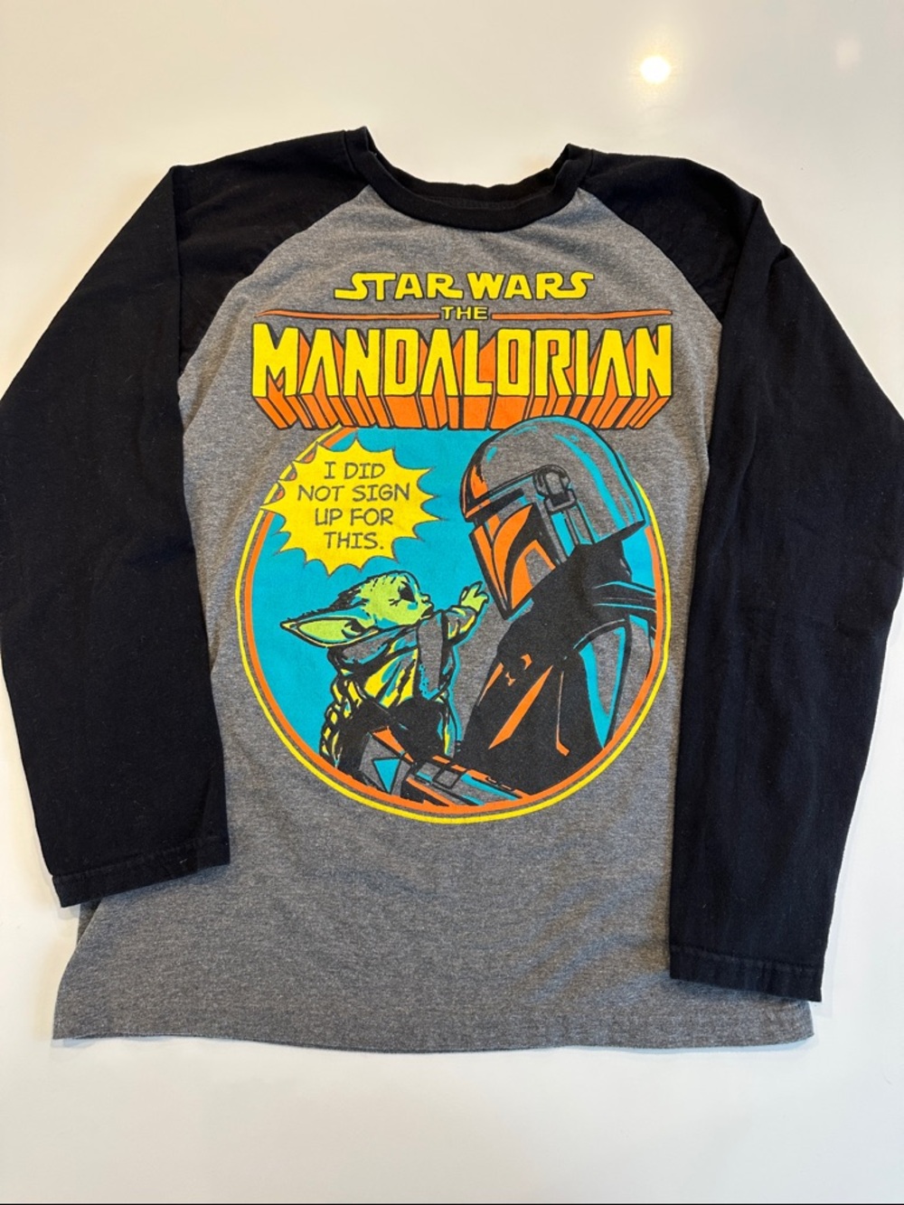 Star Wars Mandalorian Kids Long-Sleeve Graphic Baseball Tee